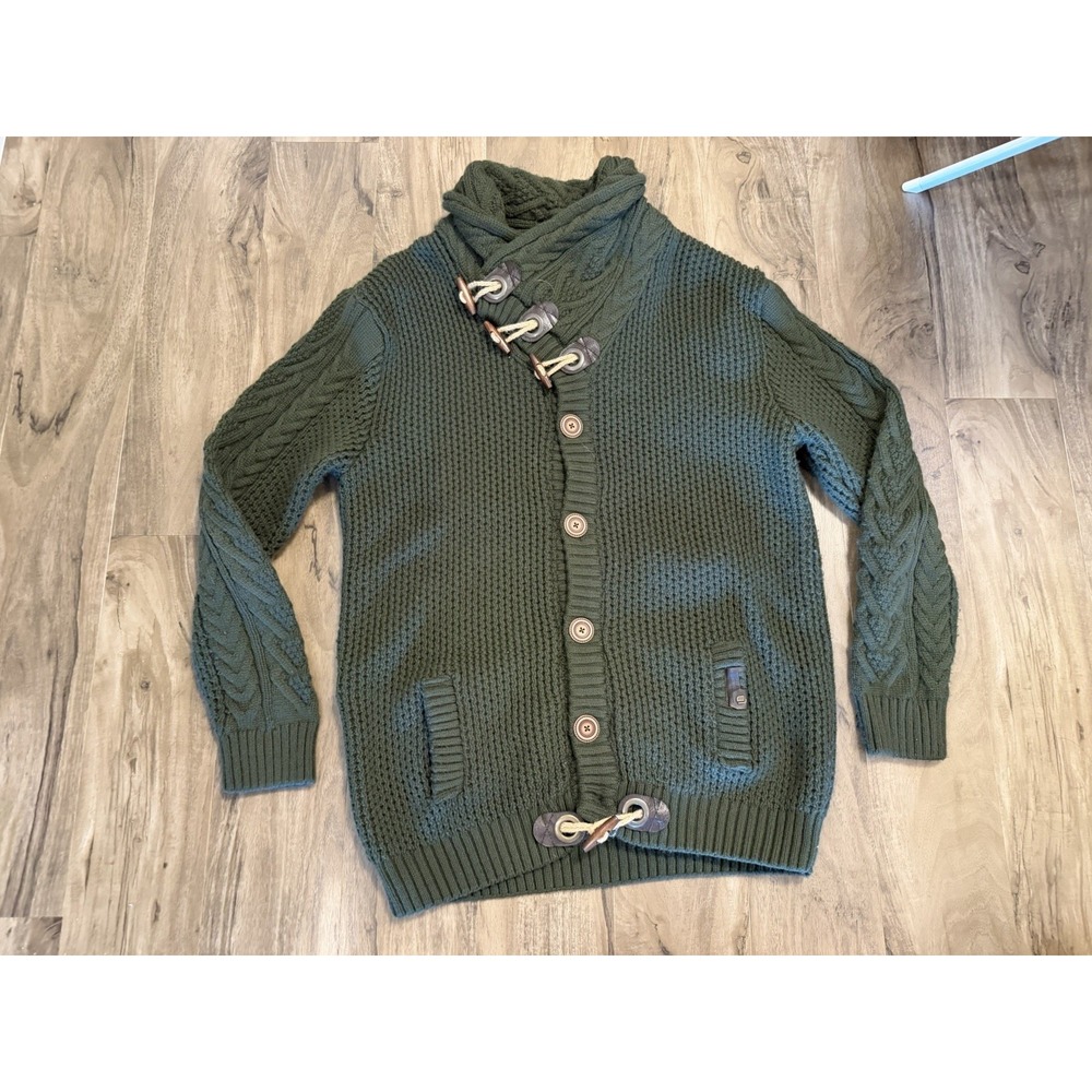 Leif Nelson Men's 5XL Cardigan Sweater Heavy Knit Toggle Button